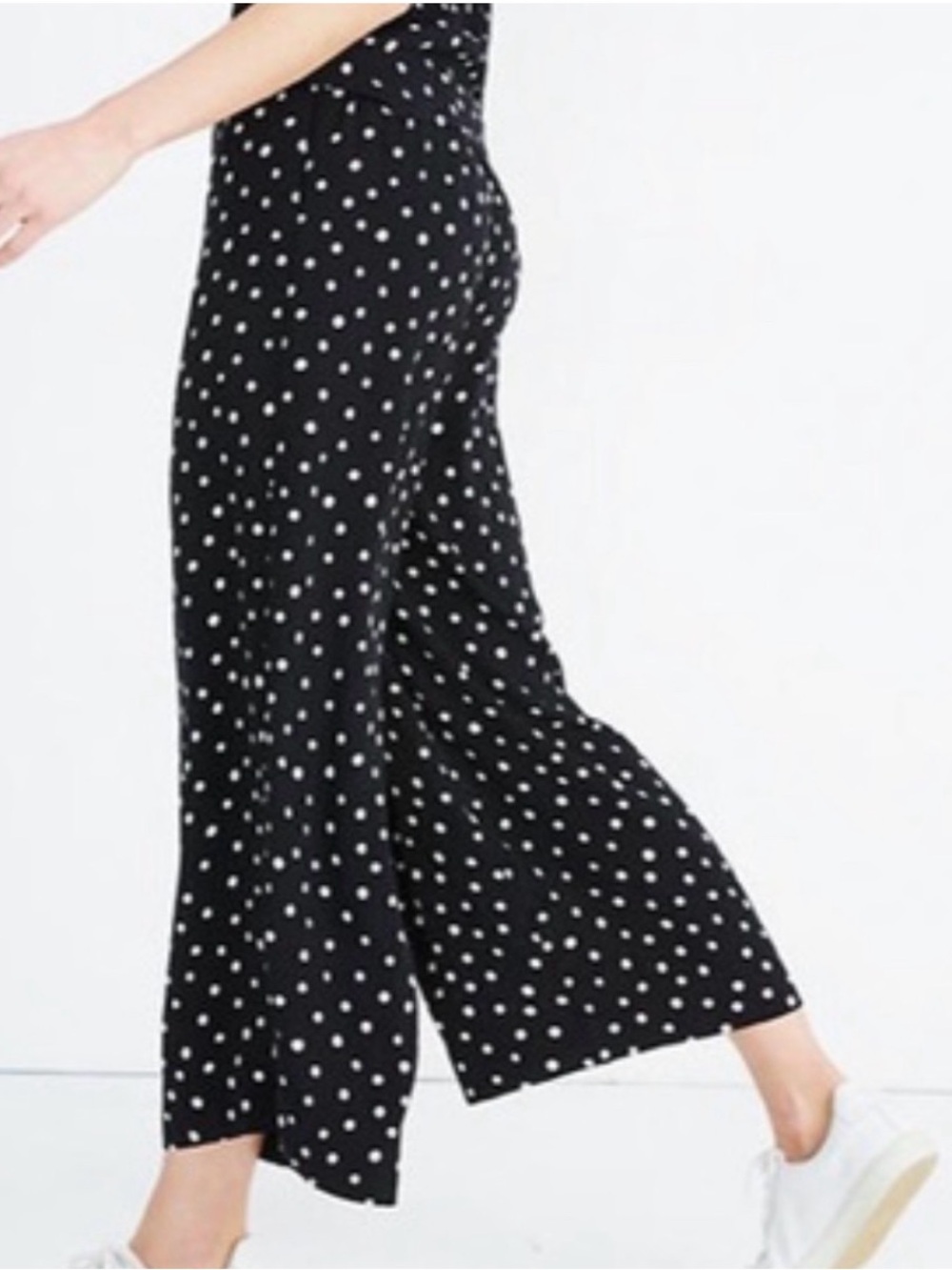 Madewell Hudson Black Polka Dot Cropped Ankle Pants XS